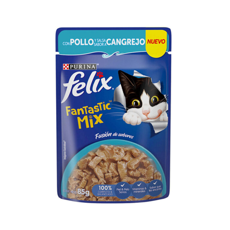 Purina Pouch Felix Fantastic Pollo y Cangrejo 85 G x U.