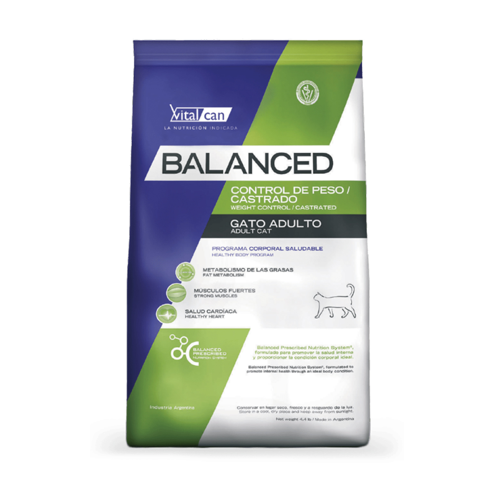 Vital Cat Balanced Gato Ctrl. Peso/Cstrdo. x 7,5kg