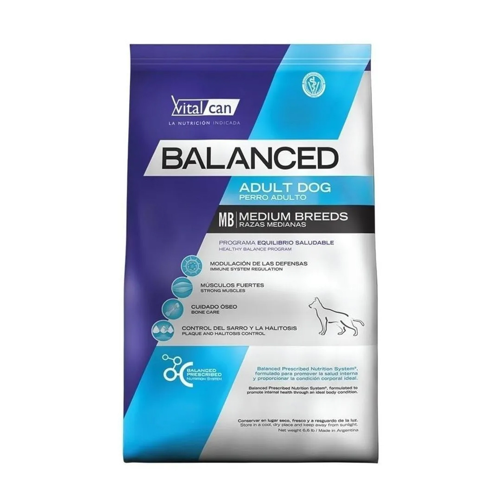 Vital Can Balanced Perro Adulto Raza Mediana x 20kg