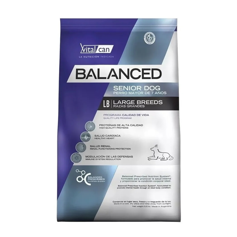 Vital Can Balanced Perro Senior Raza Grande x 15kg