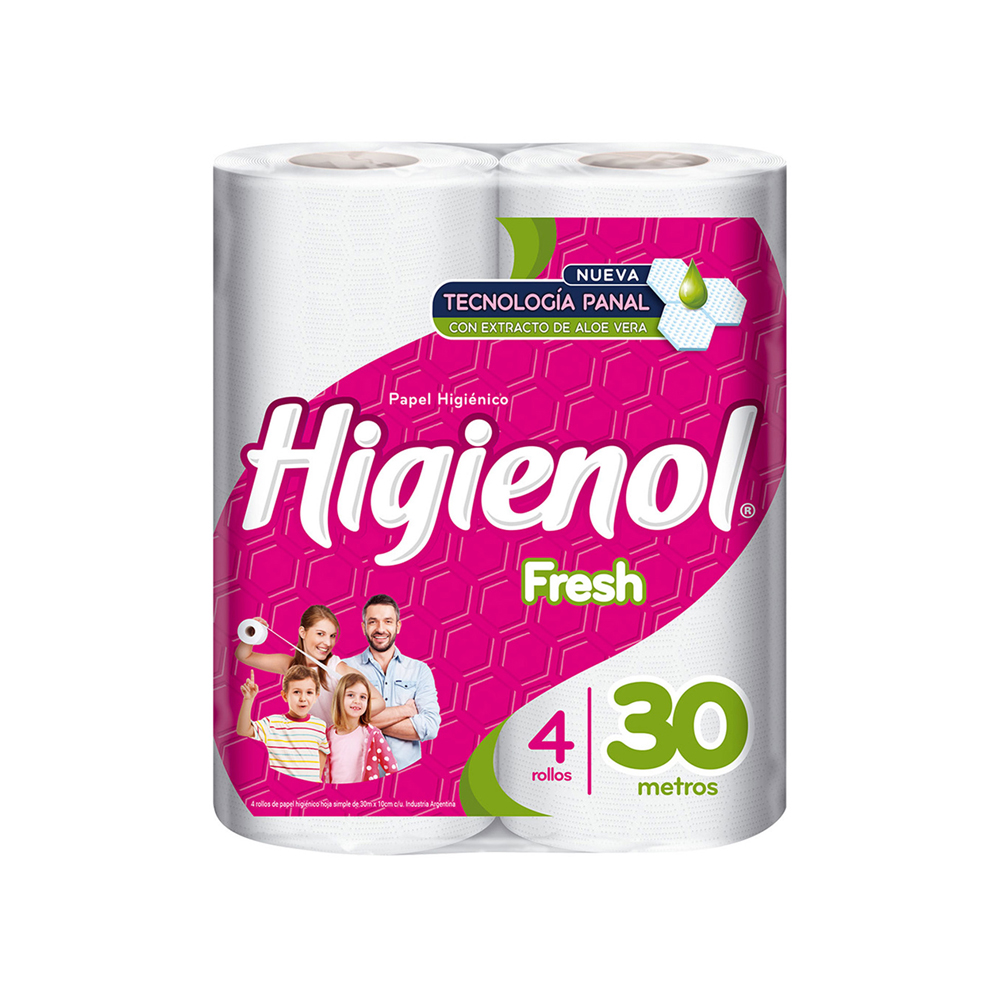 P. Higiénico Higienol Fresh x 4u. x 30 metros