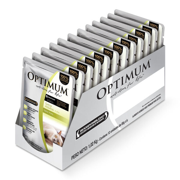 Optimum Pouchs Gato Adulto Pollo x 12U
